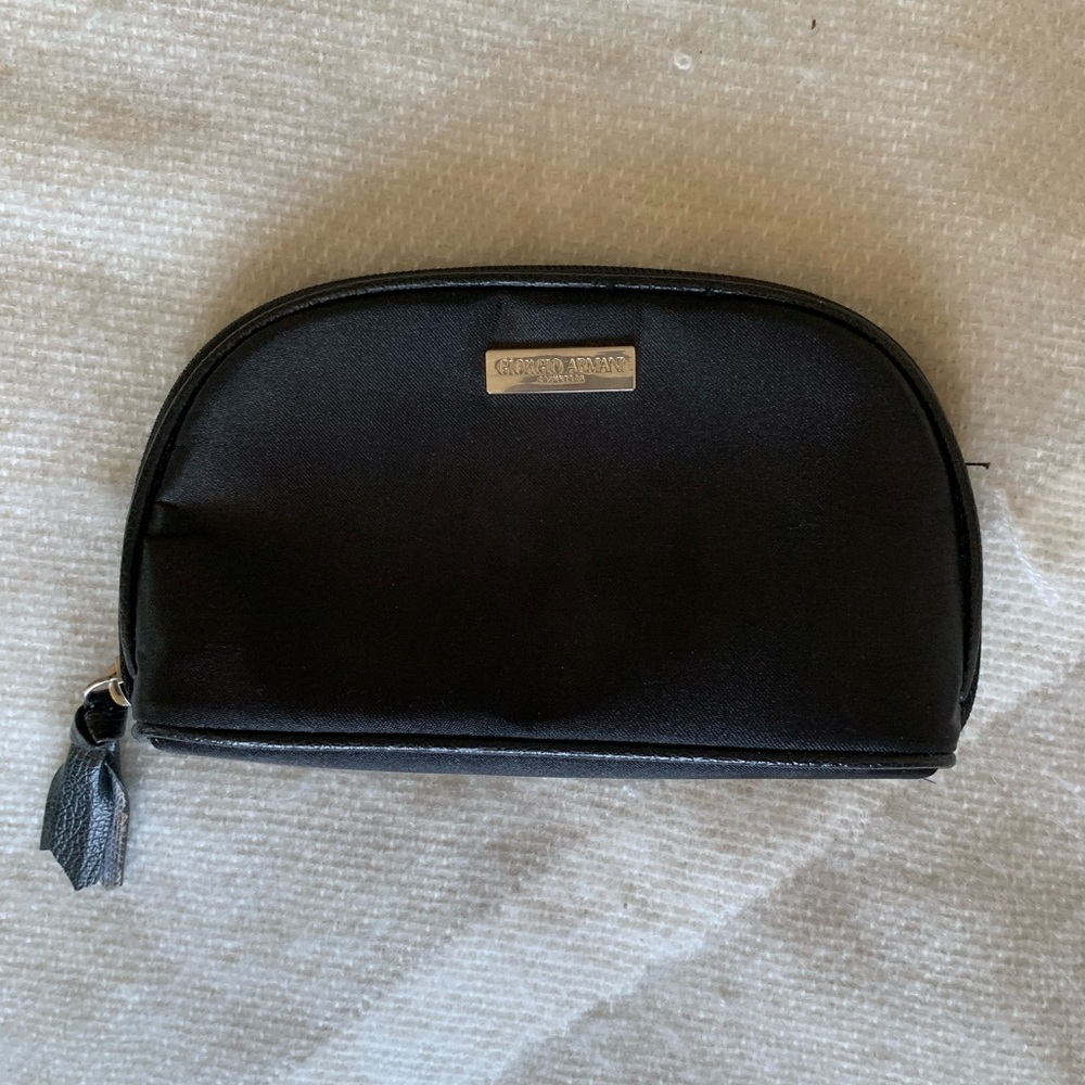 Giorgio Armani Makeup Bag in black silk